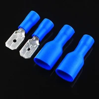 6 3mm blue femalemale spade insulated electrical crimp terminal connectors