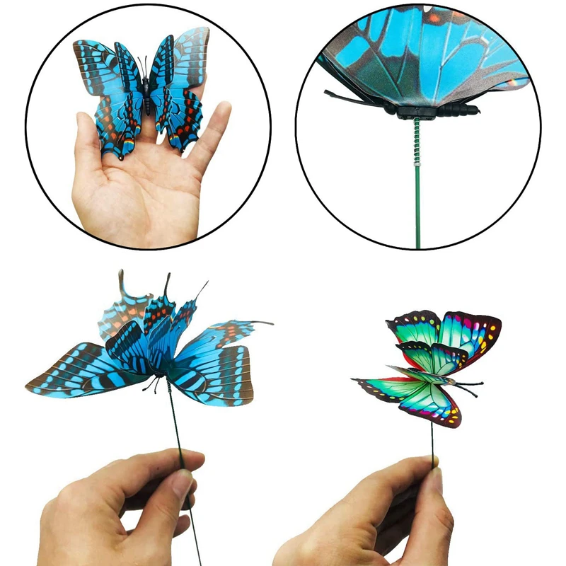 Бабочки ставки 50 шт в наборе 7 см сад бабочек колья декоративный свет для