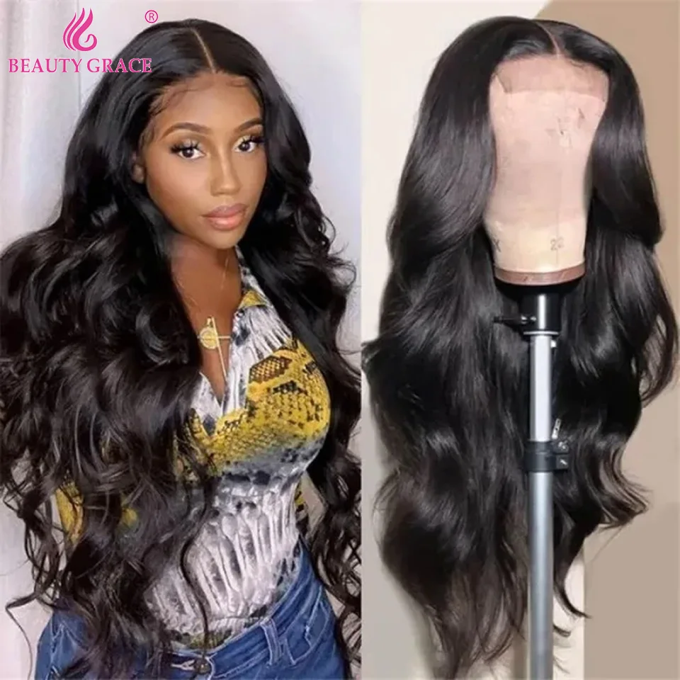 

30 Inch Body Wave Lace Front Wig Transparent Lace Frontal Wigs Remy Brazilian Hair Long Wavy Body Wave Lace Front Wigs