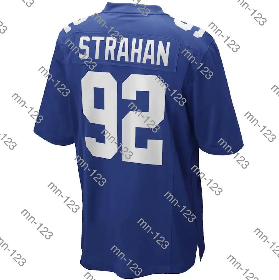 

embroidery American Michael Strahan Men Women Kid Youth Blue New York Football Jersey