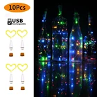 USB Перезаряжаемый 2 м 20 светодиодный s винные бутылки светильники-пробка светодиодный медный провод гирлянда свет Рождество Свадьба Вечеринка Искусство Декор лампа