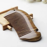 green sandalwood comb 13cm fish green sandalwood comb support carving anti static wood comb high quality dont hurt hair
