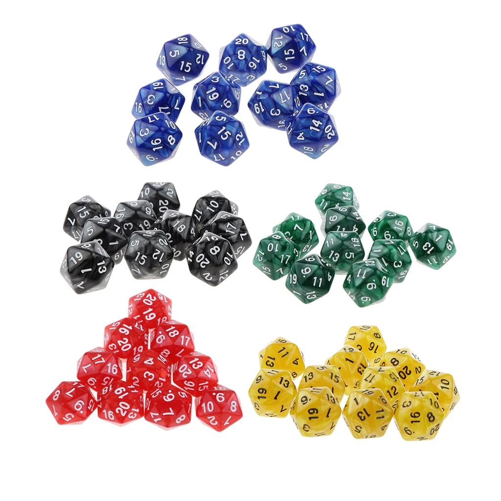 Набор Игральных кубиков 50 шт. D20 игра D & ррг вечерние Клубные аксессуары для