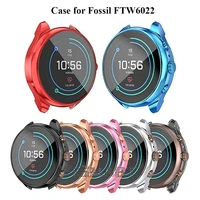 screen protector case cover for fossil ftw6022 sport women watch cases plating tpu shockproof bumper shell