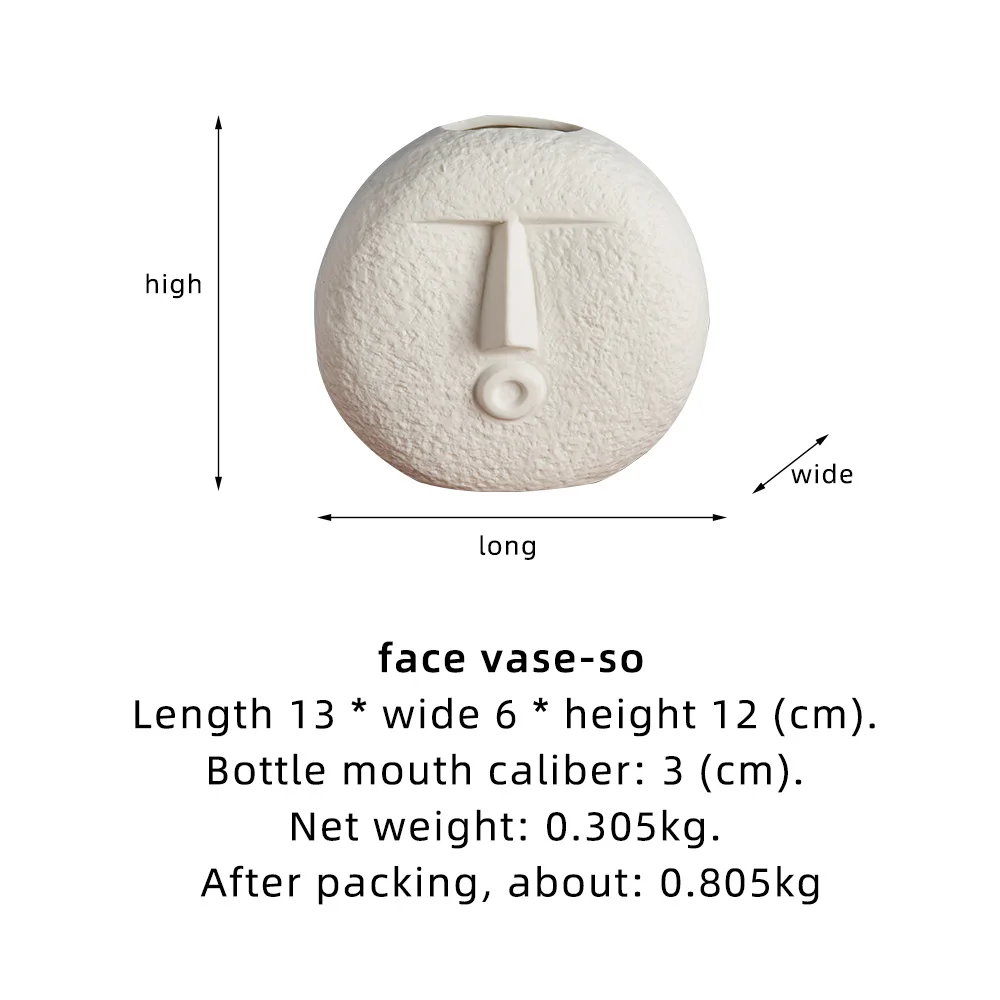 

Creativity Ceramic Dried Flower vase nordic home decoration accessories Face Funny vases Living Room Home decor abstract Gifts