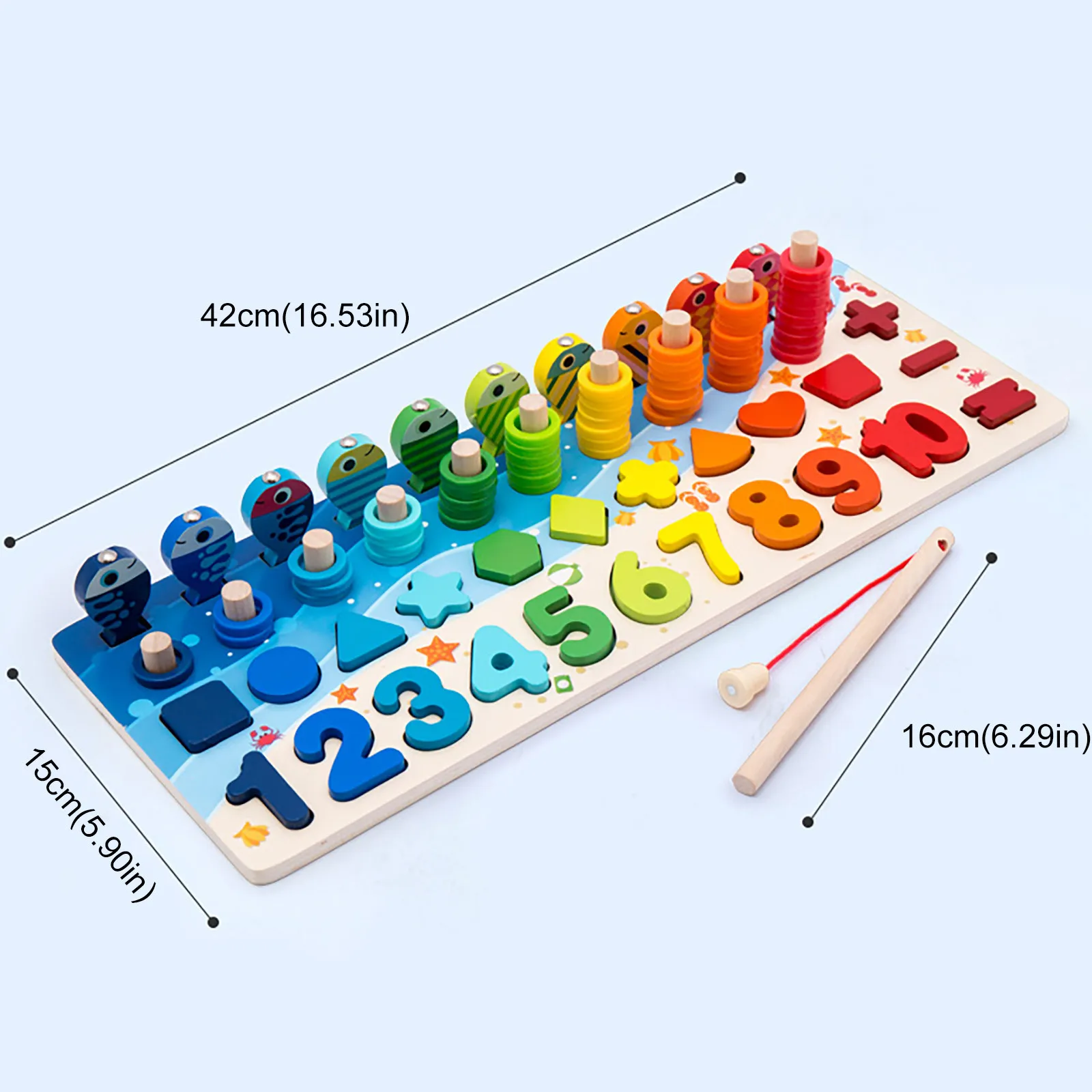 

Montessori Children's Toys Digital Building Blocks Busy Board Math Fishing Early Education Puzzles Improve Counting Geometry