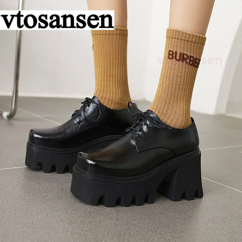 

2021Thick Heels Platform Pumps Women Shoes Comfortable Top Quality Ladies Designer Footwear Women Street Style Plus Size 44 Girl