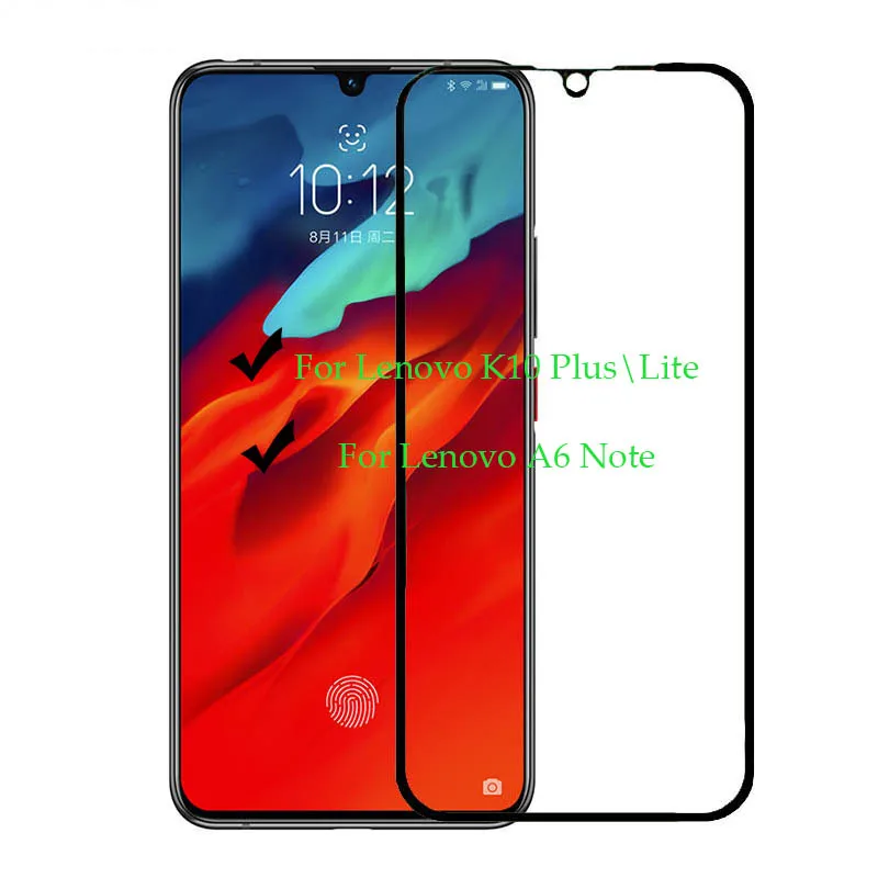 Закаленное стекло с полным покрытием для Lenovo K10 Plus A6 Note защитная пленка экрана