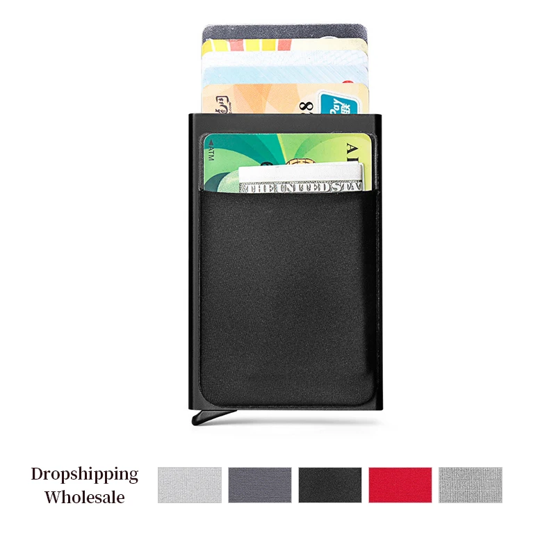 Алюминиевый кошелек с эластичным задним карманом ID держатель для кредитных карт
