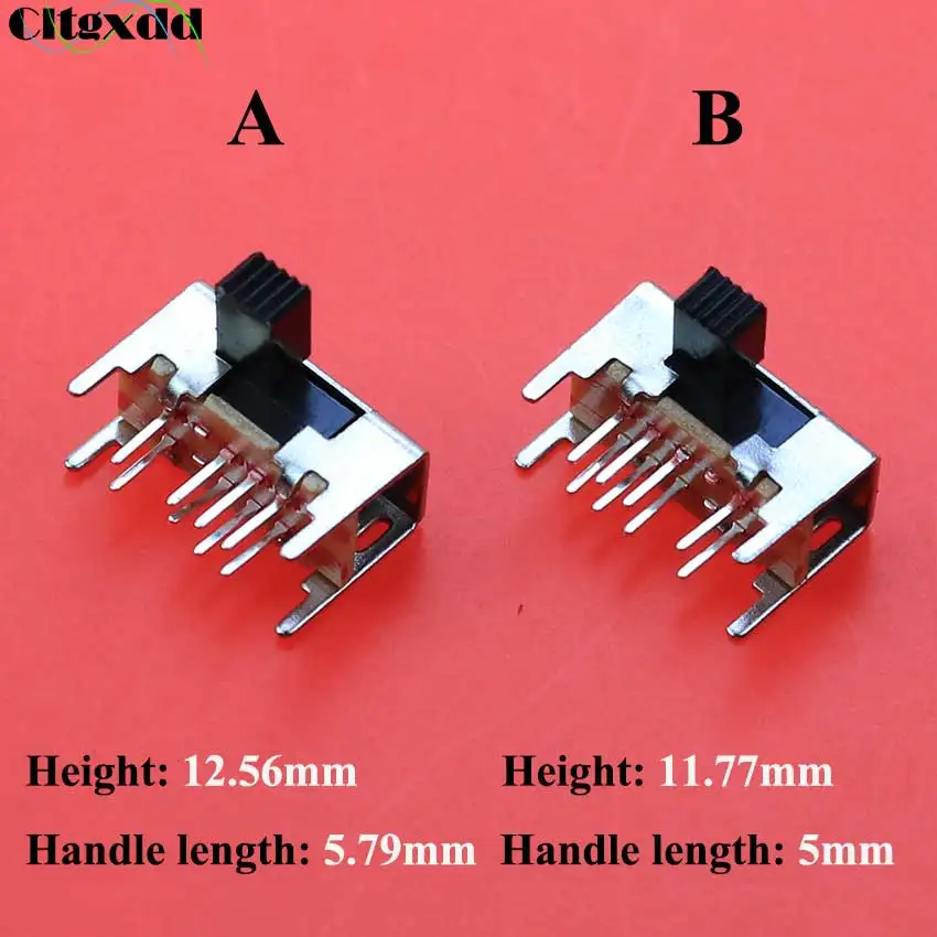 10 шт. панель PCB 8 Pin 3 позиции 2P3T DP3T Слайдер переключатель Боковая ручка прямой