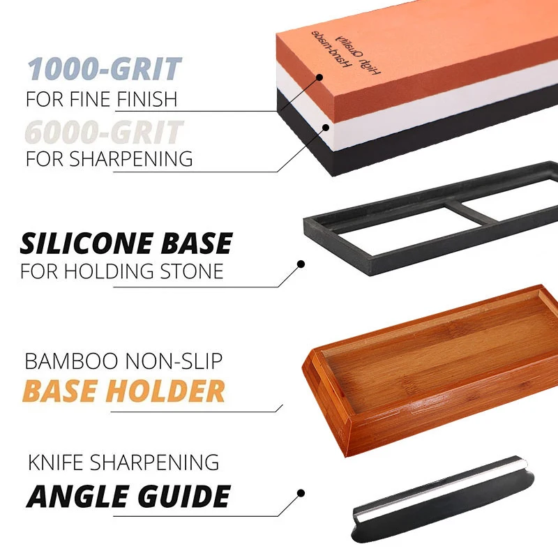 Двухсторонний точильный камень Материал корунд и карбид кремния для кухонных