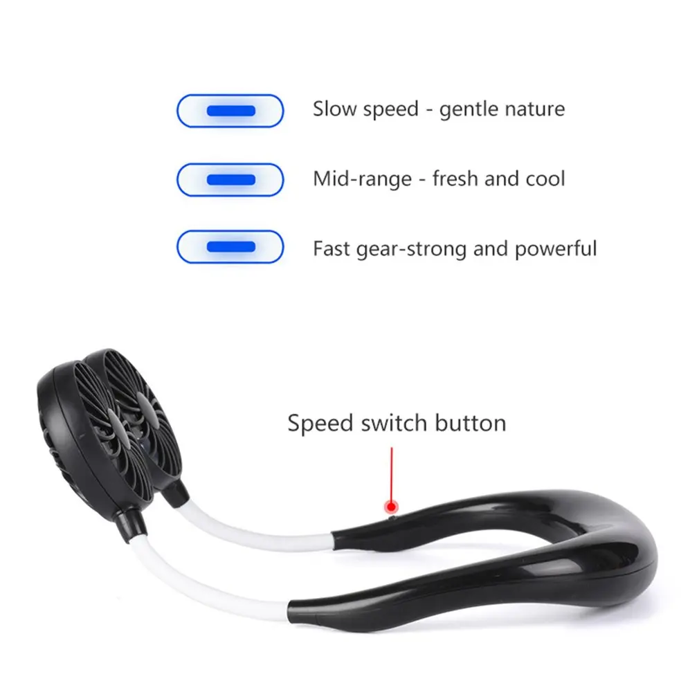 

Sports Fan Usb Charging Portable Foldable Hanging Neck Fan Mini Portable Sports Fan 3 Speeds Fan Folding Fan