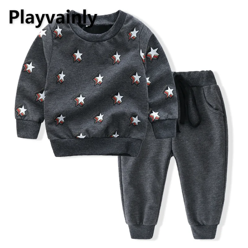 

2021 New Boys Sets printed hoodies Long sleeved sweatpants suit Fashion 2PCS Outfit Baby Clothes 1-5Y E20907
