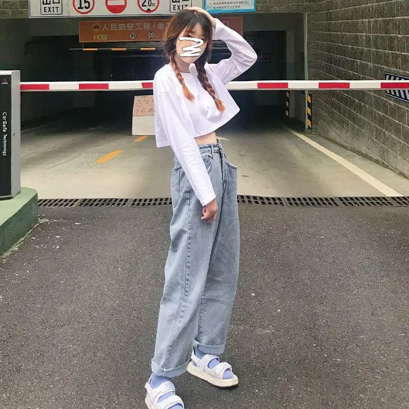 

Women's pants spring and summer traf Pants lock thin straight jeans jeans loose high waist wide leg pants drape y2k Women's jean