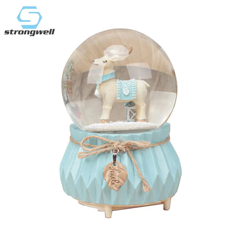 Strongwell мечта трояна хрустальный шар снежный статуя музыкальная шкатулка подарок