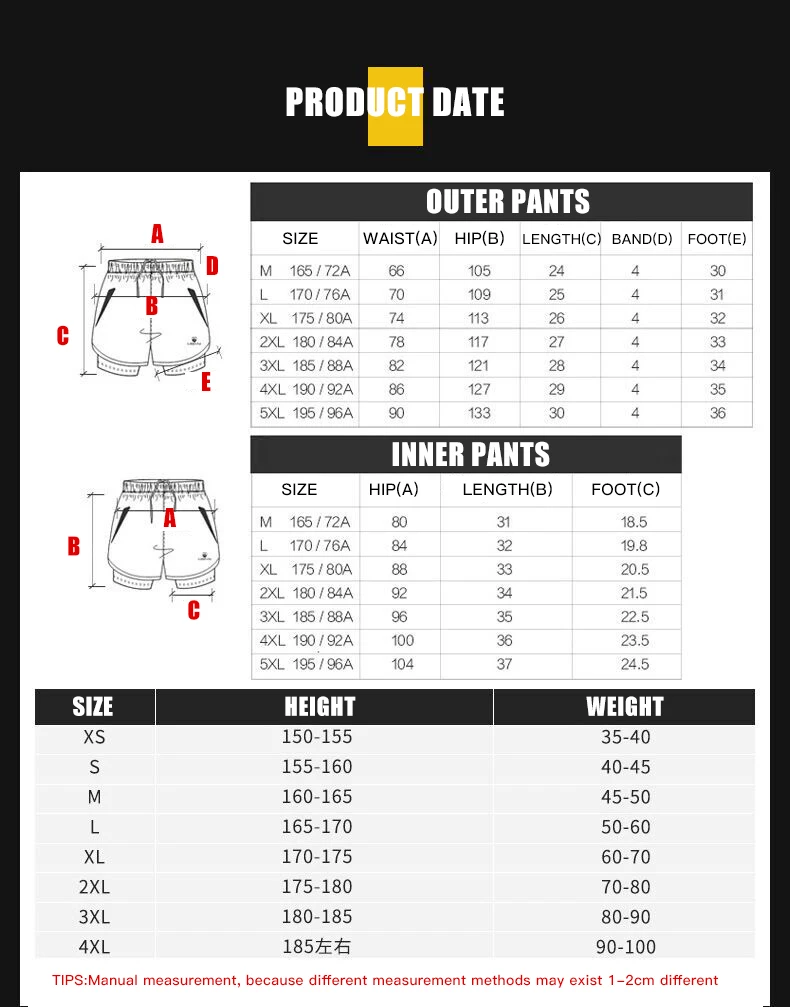 Men's Running Shorts 2 in 1 Quick Dry Sports Basketball Training Exercise Jogging Gym Breathable | Спорт и развлечения