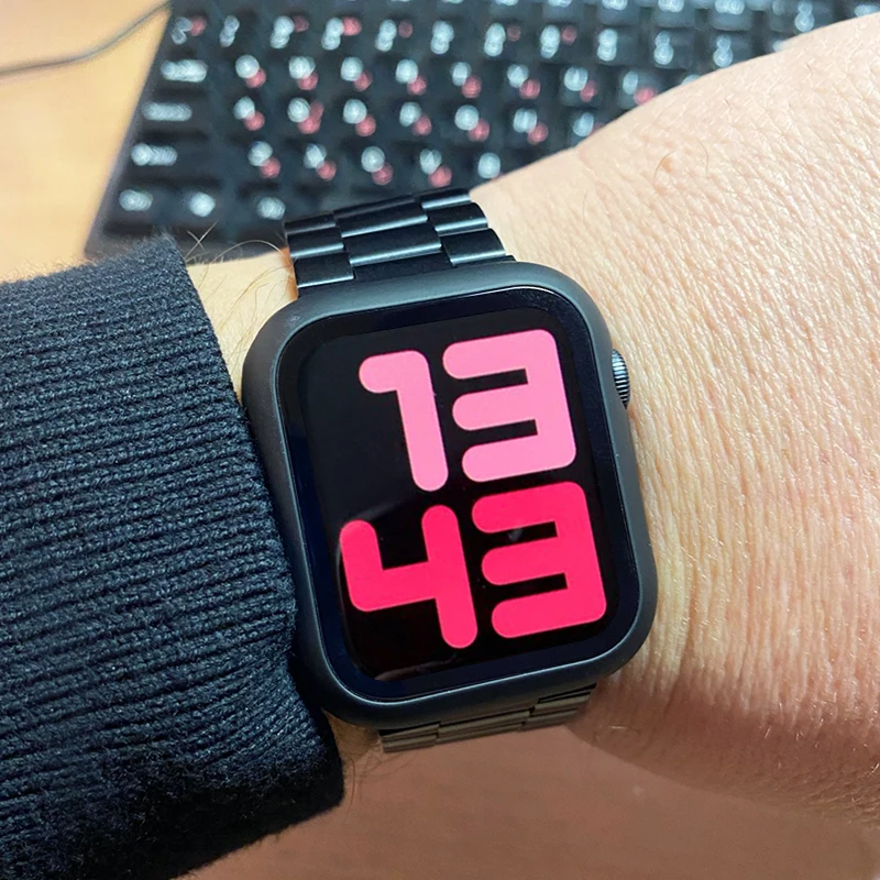 Бампер Экран протектор чехол Крышка для наручных часов iwatch 6 5 4 3 SE 2IN1 стекло Apple Watch