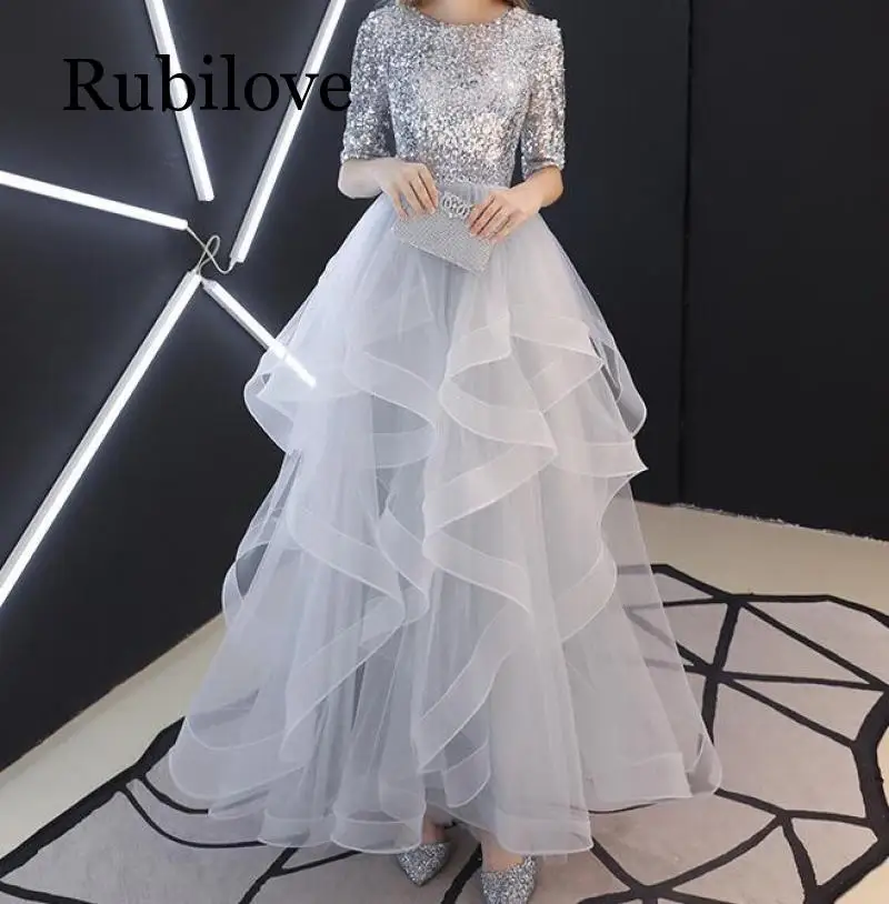 Dress female new spring banquet French sequins birthday host annual meeting ladies performance was thin and long