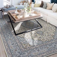 american style light blue carpet persian vintage bedroom carpet study sofa table floor mat anti slip washable jacquard woven rug