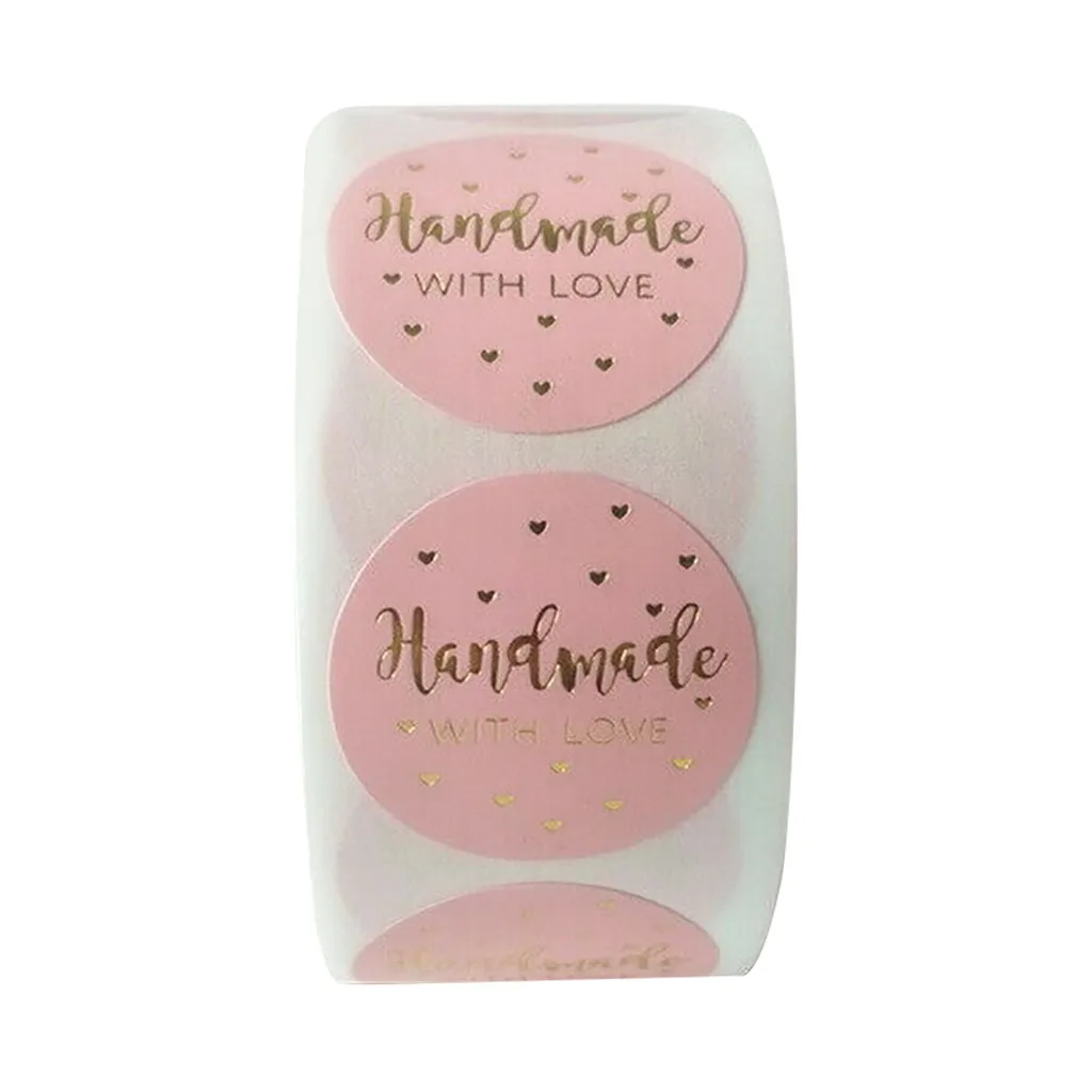 Розовые этикетки наклейки из фольги спасибо 1 дюйм 500 шт. на вкус для делового