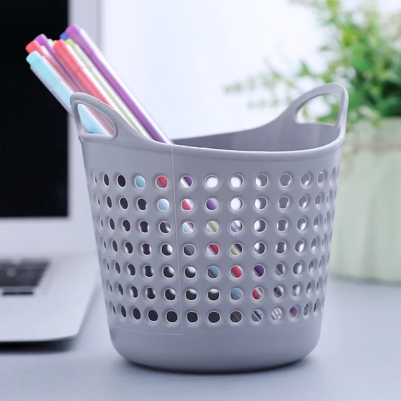 Пластиковый мини Настольный контейнер для ручек Многофункциональная Корзина