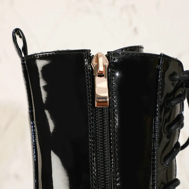 

2020 Autumn Winter Fashion Riding Boots Women Faux Leather Comfort Square Heel Ankle Boots Female Zipper Round Toe Short Boots