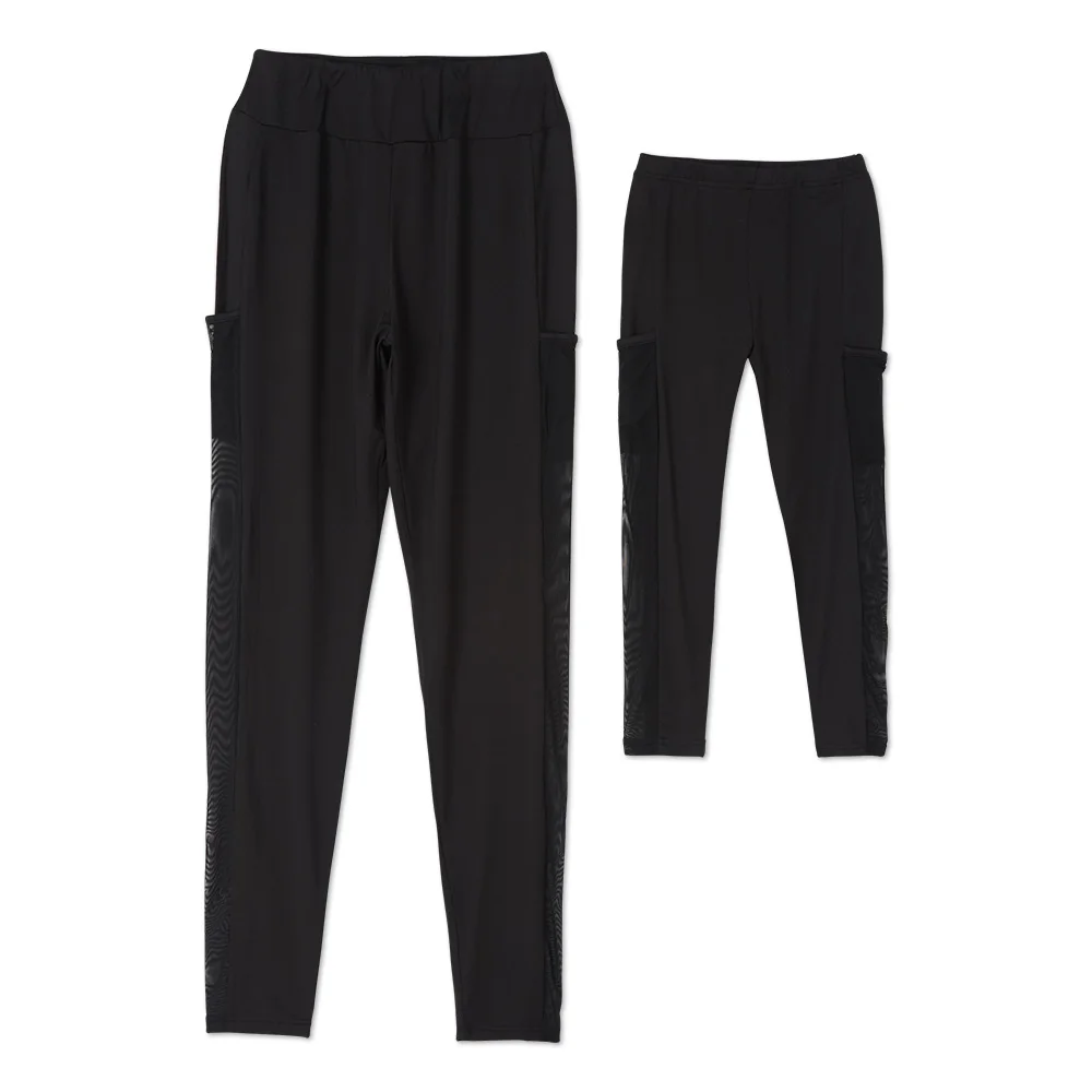 Весенне-осенние однотонные хлопковые леггинсы PatPat для родителей и детей