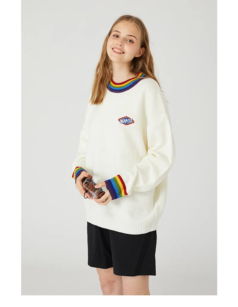 

Женский свитер с воротником-стойкой, в стиле Харадзюку