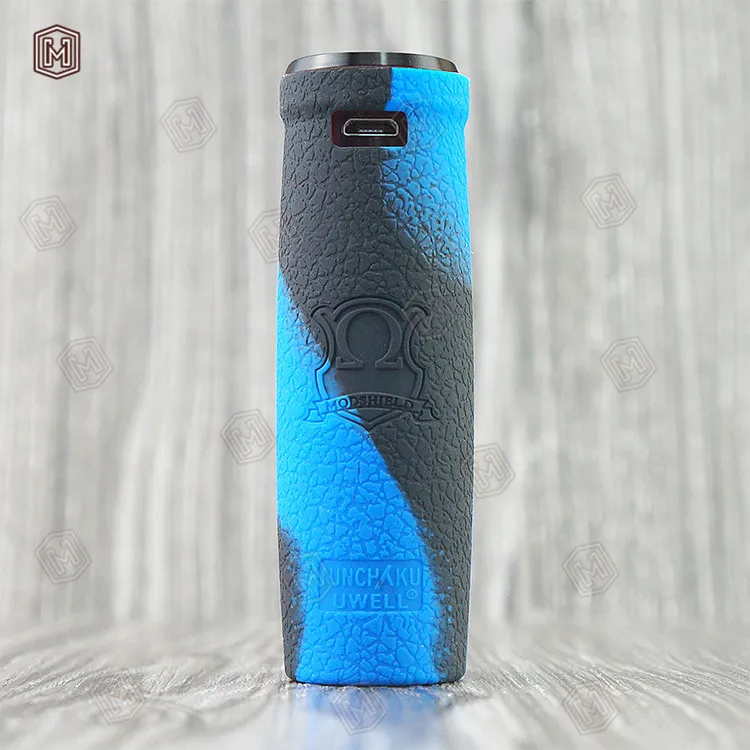 black blue 2шт последняя ручка Uwell Nunchaku 80 Вт силиконовый защитный чехол кожаный чехол Ssticker Лучшая цена - Цвет: black blue