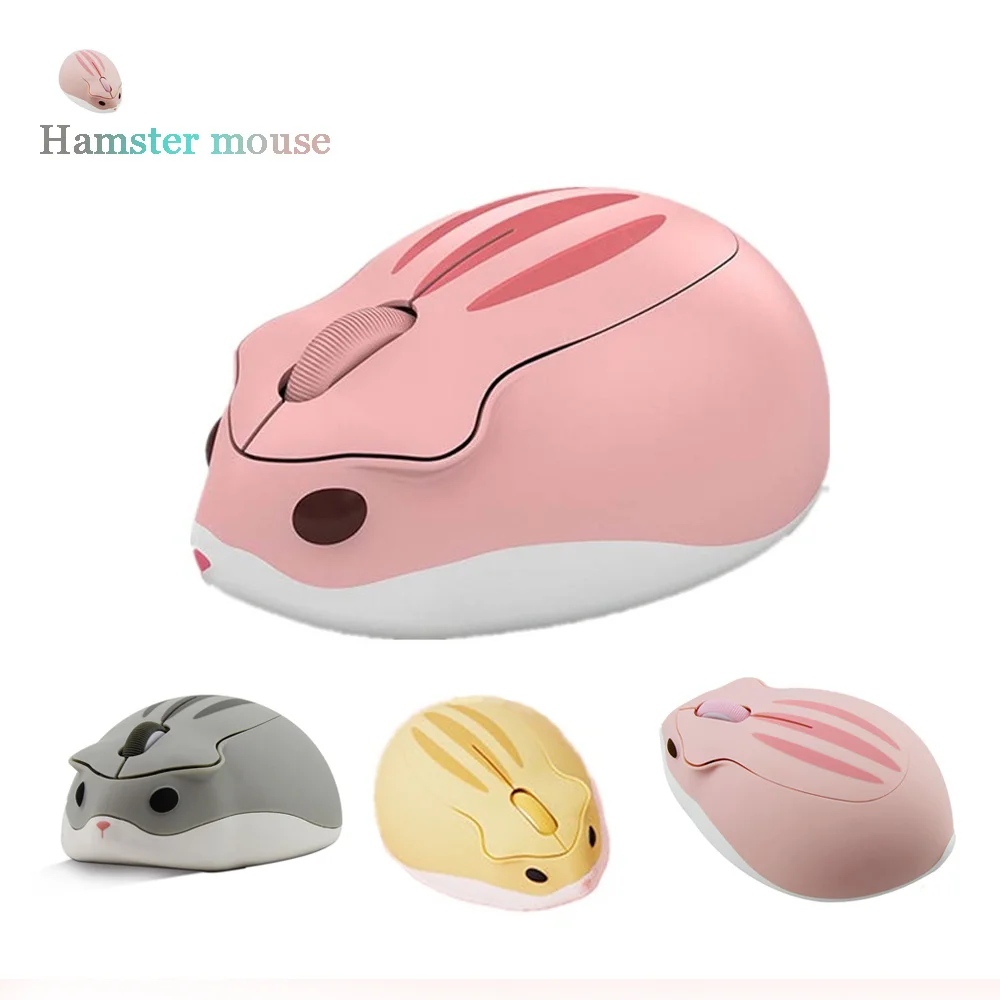

Optical Wireless Computer Mouse Cute Cartoon Anime Hamster Shape USB Mause Mini Small Ergonomic Pink Mice For Girl Kid Gift Toy