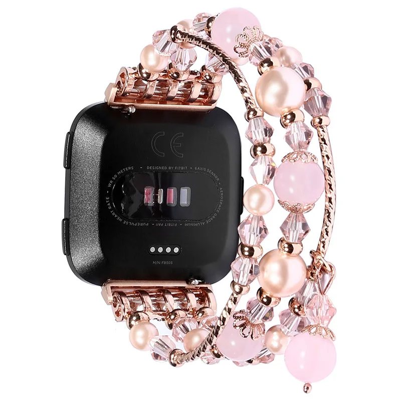 2019 Лучший женский браслет для часов Fitbit Versa из натурального агата с камнем