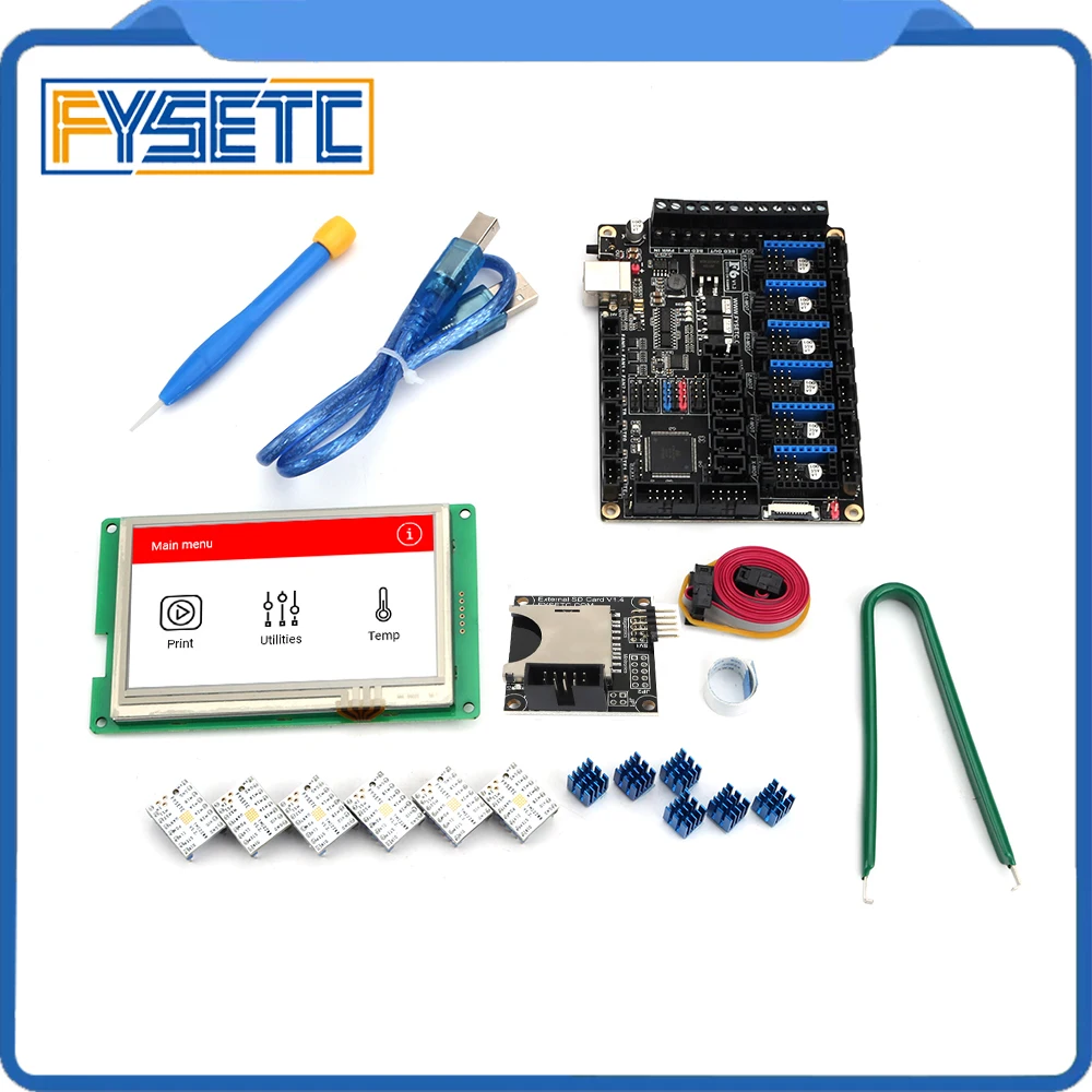 Материнская плата все в одном FYSETC F6 V1.3 + сенсорный экран 4 3 дюйма с SD ридером 6 шт.