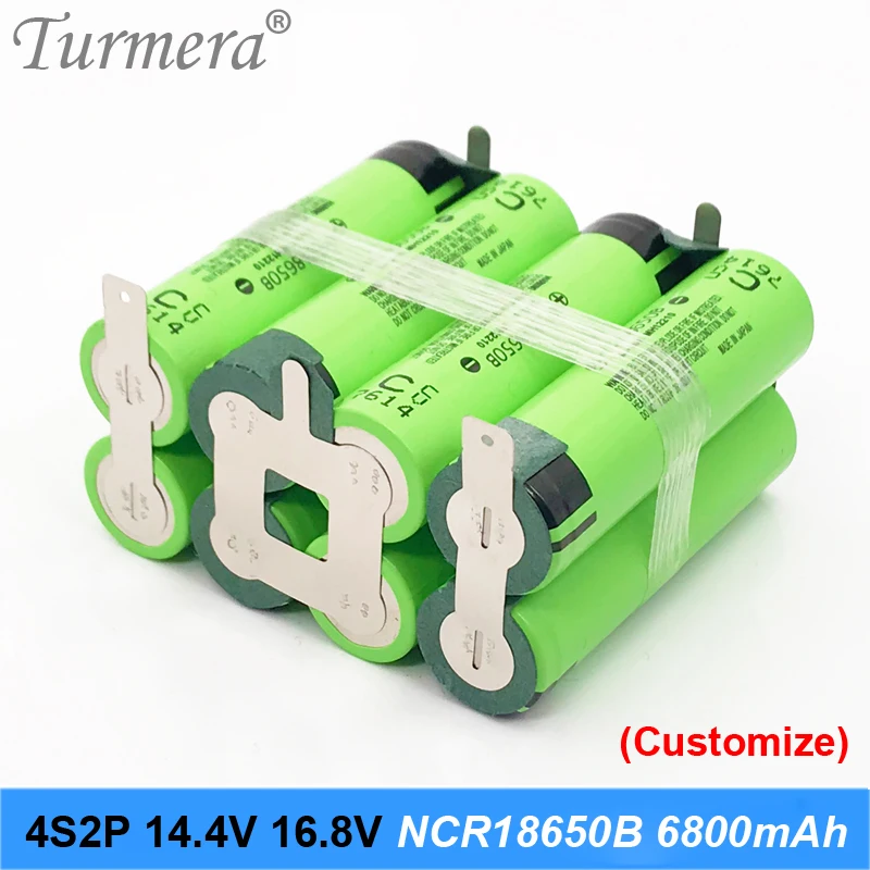 

4s2p аккумулятор 18650 пакет ncr18650b 6800mah 16,8 v 14,4 v сварочный припой Аккумулятор для отвертка инструменты батарея Индивидуальные батареи