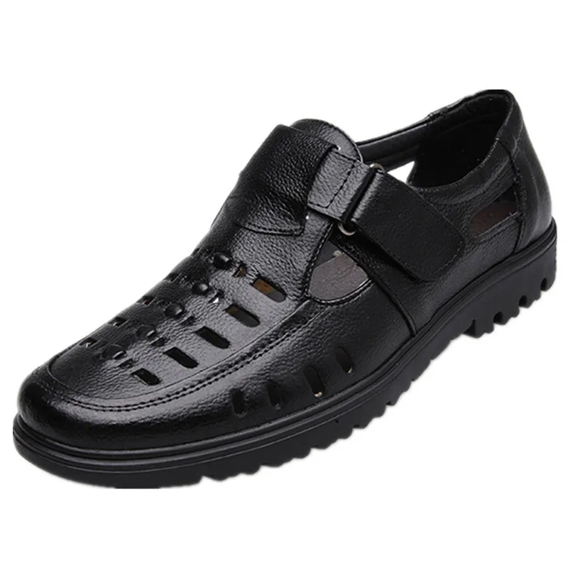 

Summer New Men's Shoes Sandals Breathable Shoes Genuine Leather New Hollow Leather Sandals Men's Hole Shoes