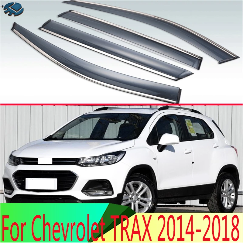 

For Chevrolet TRAX 2014 2015 2016 2017 2018 Plastic Exterior Visor Vent Shades Window Sun Rain Guard Deflector 4pcs