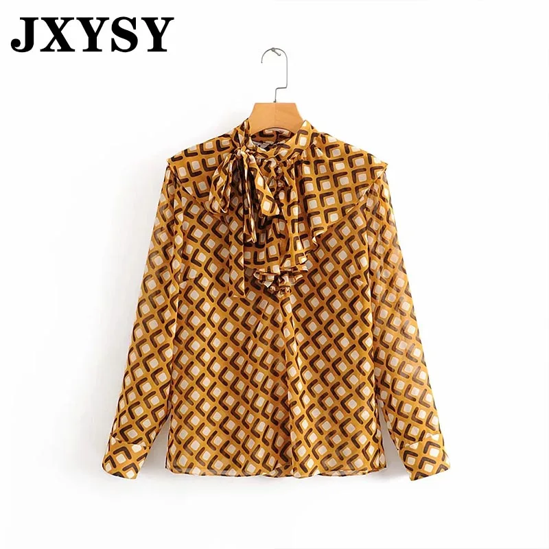 Женская блузка в английском стиле JXYSY уличная мода с принтом blusas mujer de moda кимоно