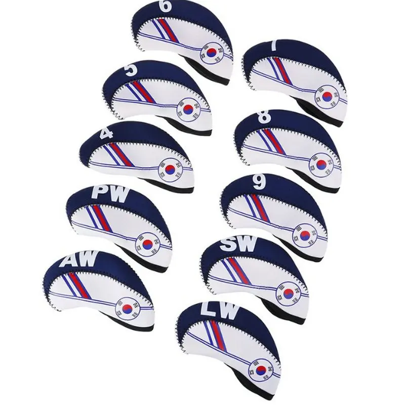 'Republic of Korea Printed' 10pcs Golf Putter Headcover Blade Cover Mallet Club Head Covers Iron Fashionable |