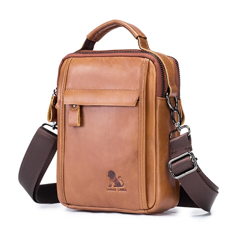 Брендовые новые мужские сумки на плечо из натуральной кожи Повседневная