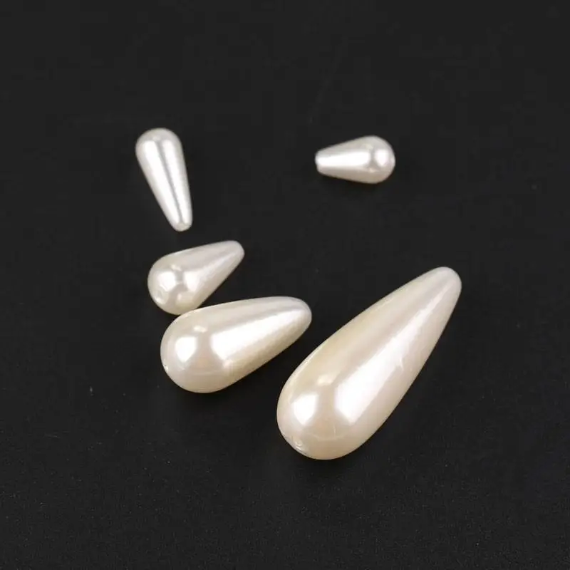 Новый DIY 50 шт./лот ABS имитация жемчуга Круглый воды в форме капель прямые отверстия