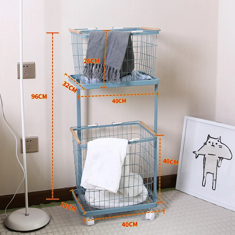 

Nordic Dirty Clothes Basket Creative Bathroom Large Rack Clothes Storage Rack household Removable Layered Laundry Basket