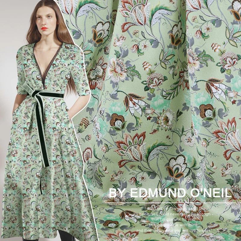 Стрейчевая атласная шелковая ткань 19 мм 108 см цифровая струйная для платья