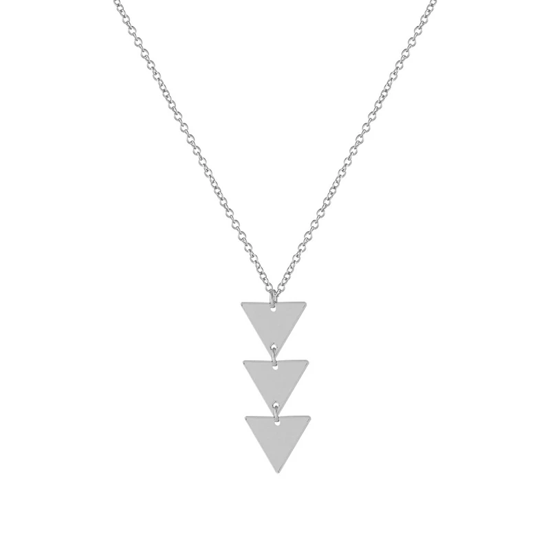 Bohemian New Design Multilayer Alloy Geometric Goth Triangle Gold Silver Color Chocker Pendant Long Necklace For Women | Украшения и
