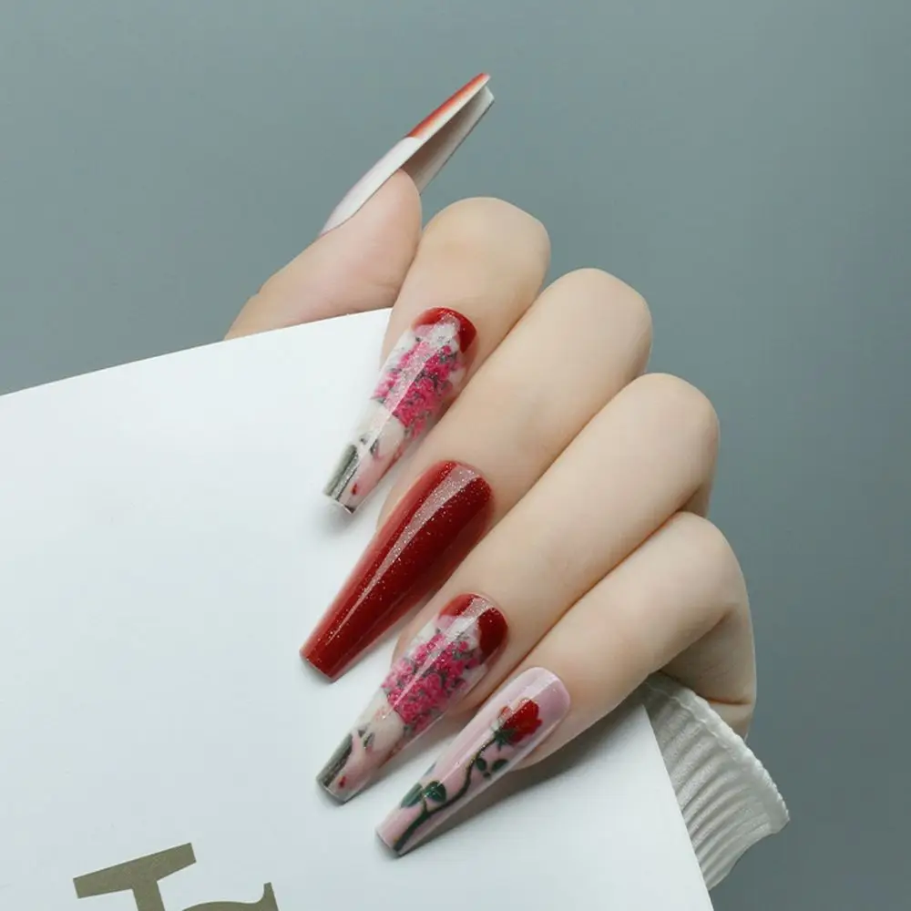 24 шт./коробка накладные ногти со съемным искусственным покрытием | Красота и