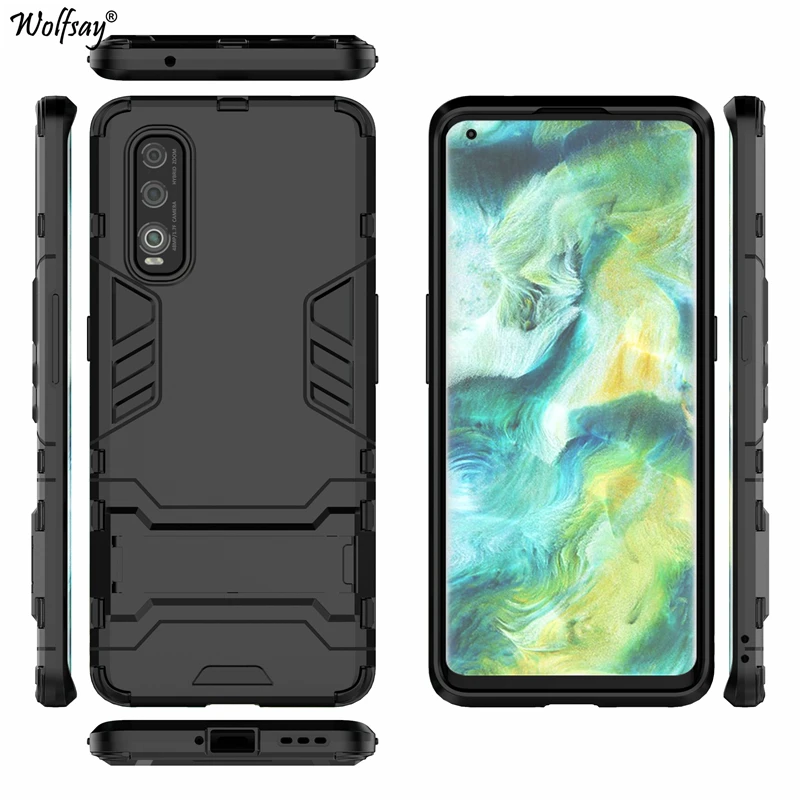 wolfsay case for oppo find x2 cover slim pc soft rubber armor case for oppo find x2 x 2 x2pro case phone holder stand fundas free global shipping