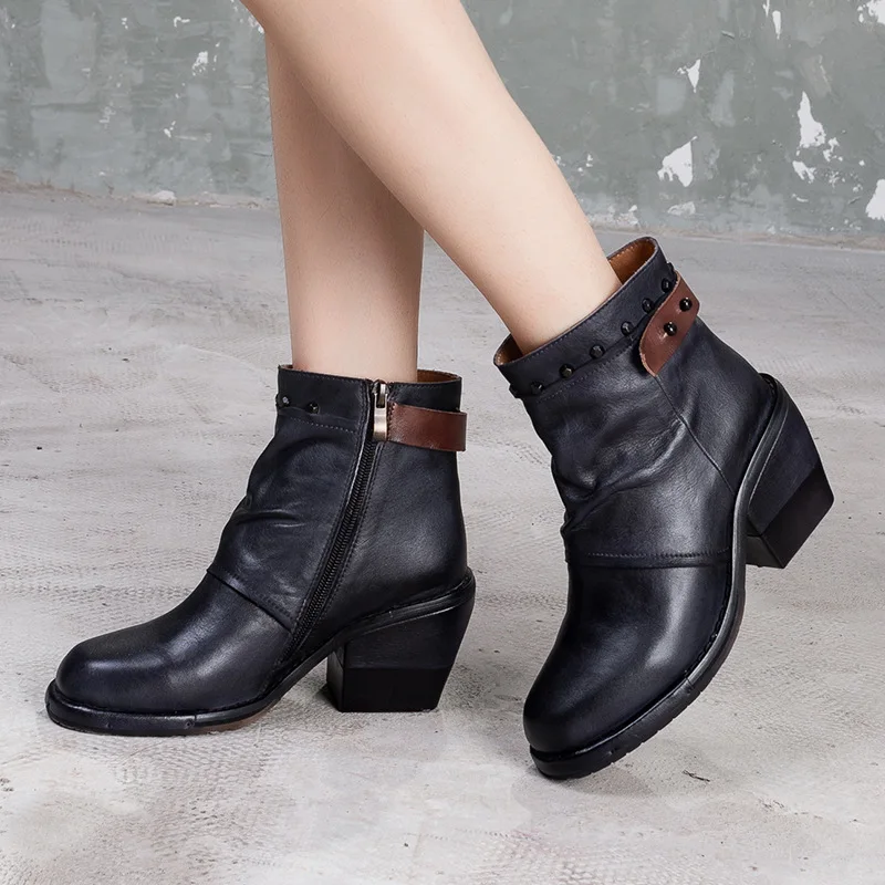 Artdiya/сапоги из натуральной кожи сезон осень-зима Новые рыцарские сапоги на