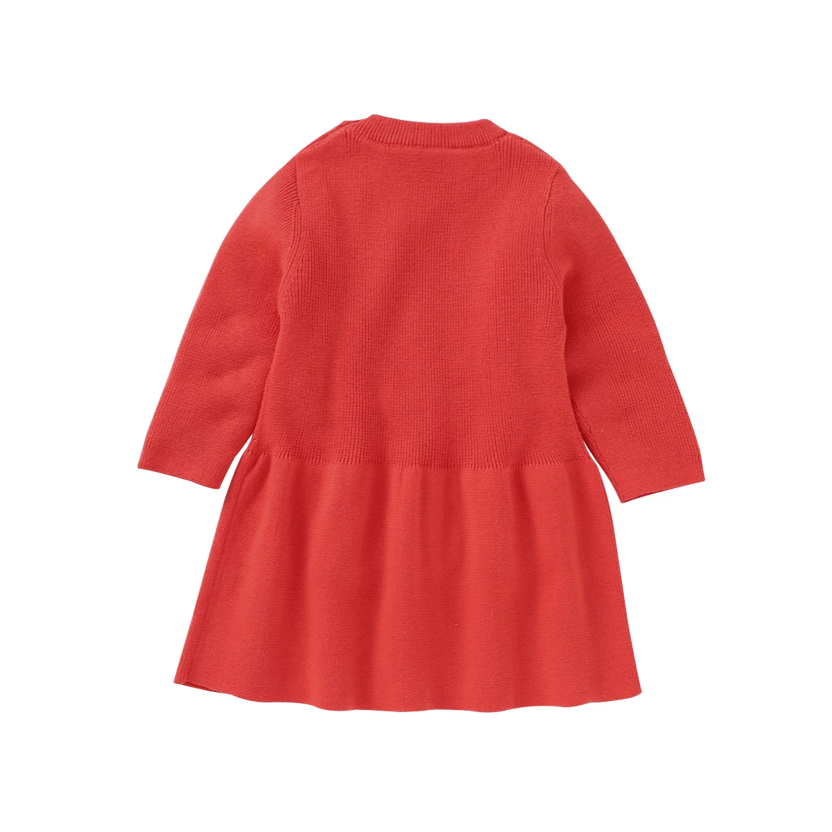 2020 Infant Baby Girls Cute Knit Sweater Dress Solid Long Sleeve Ruffle Skirt Autumn Winter Kids Warm Clothing | Детская одежда и