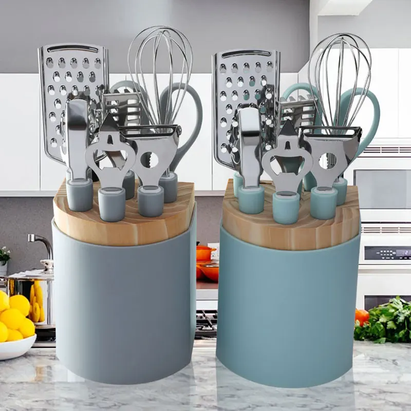 9 set stainless steel kitchen gadget sets potato fruit peeler grater can opener household scissors kitchenaid accessories free global shipping