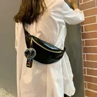 Женская поясная сумка, розовая, серебристая поясная сумка, черные поясные сумки с геометрическим рисунком, нагрудная сумка для телефона, универсальная Яркая кожаная поясная сумка