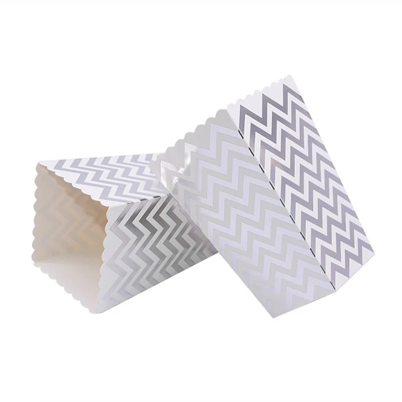 12pcs Wedding Birthday Movie Party Tableware Gold/Silver stiff paper Popcorn Boxes Pop Corn Candy/Sanck Favor Bags | Дом и сад