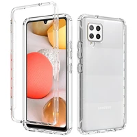 2 in 1 rugged armor shockproof case for samsung galaxy a42 5g anti slip soft tpu bumper hard pc transparent acrylic back cover